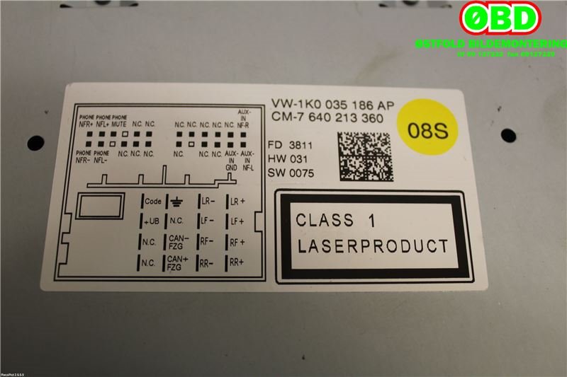 Bilstereo til VW Golf VI 2008-2012 (VOLKSWAGEN||1K0035186AP)