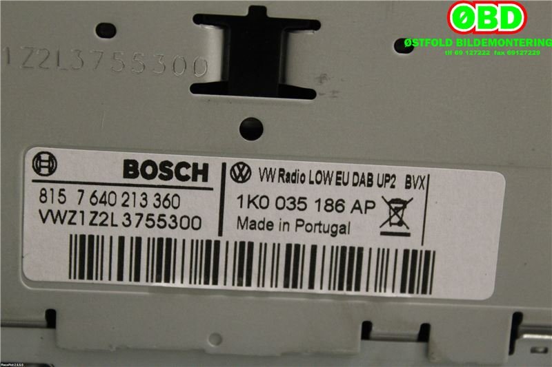 Bilstereo til VW Golf VI 2008-2012 (VOLKSWAGEN||1K0035186AP)