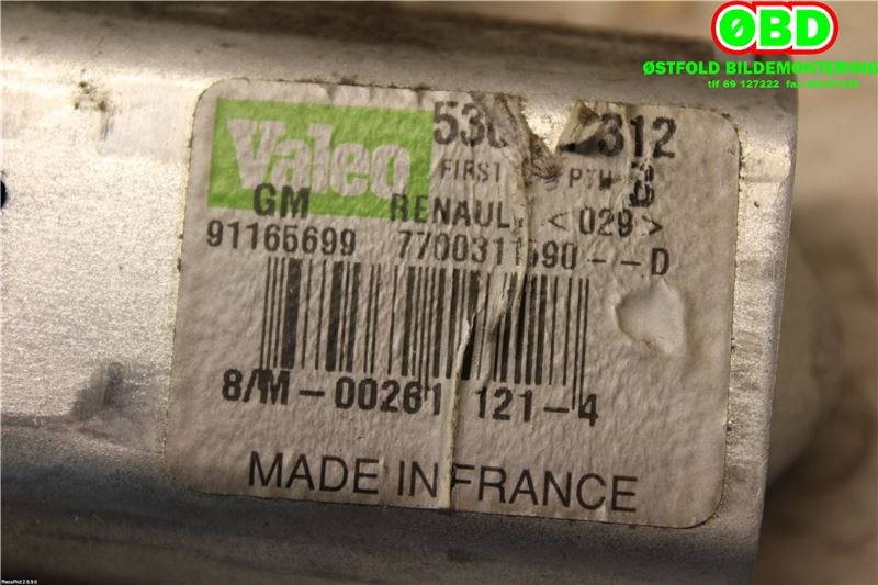 Viskermotor bakrute til Renault Trafic 2001-2006 (RENAULT|7700311590|91165699)
