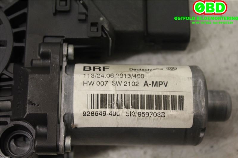 Ruteheis venstre bak til VW Touran 2010-2015 (Type I, Fase 3)  (VOLKSWAGEN|5K0 959 703 B||5K0959703B)