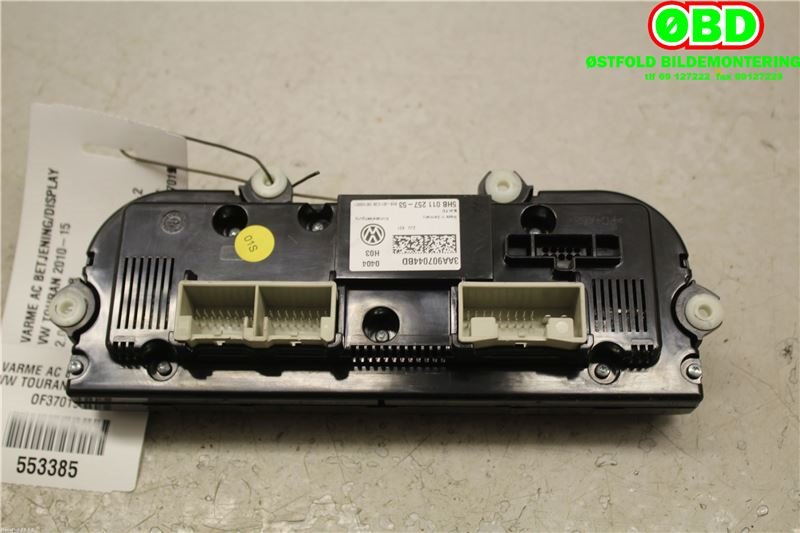 Varmeapparat betjening til VW Touran 2010-2015 (Type I, Fase 3)  (VOLKSWAGEN|3AA 907 044 BS||3AA907044BD)
