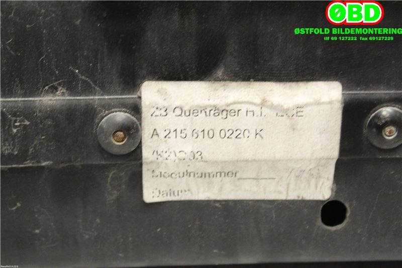 Støtfangerforsterkning bak til Mercedes CL 2000-2006 (C215) (C215) (MERCEDES|A 215 610 02 20||2156100220)