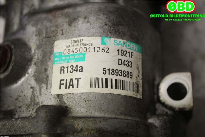 Aircondition kompressor til Fiat Doblo 2010-->> (Type II)  (1.3 Multijet 26|71792267|51893889|)