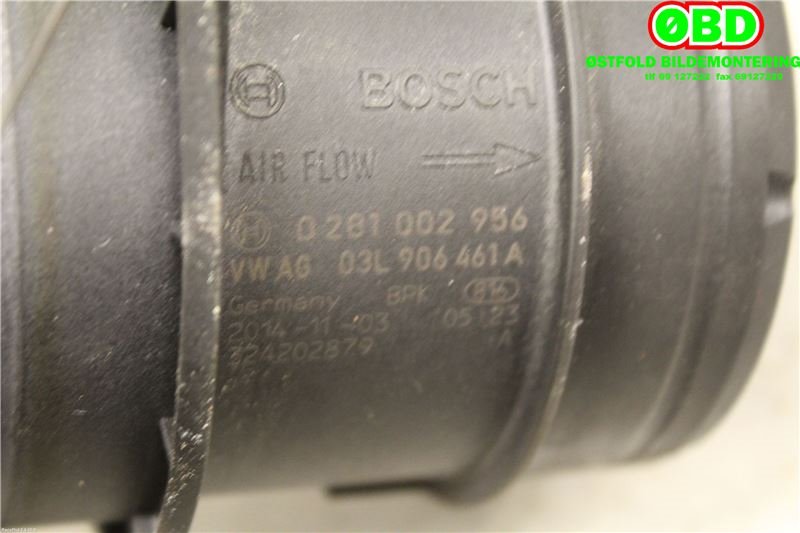 Luftmengde/luftmassemåler til VW Golf VII 2012-2017 (Fase 1) (VOLKSWAGEN|03L 906 461 A|0281002956|03L906461A)