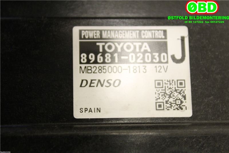 Styreenhet diverse til Toyota Auris 2013-2015 (Type II, Fase 1) (TOYOTA|8968102030|)