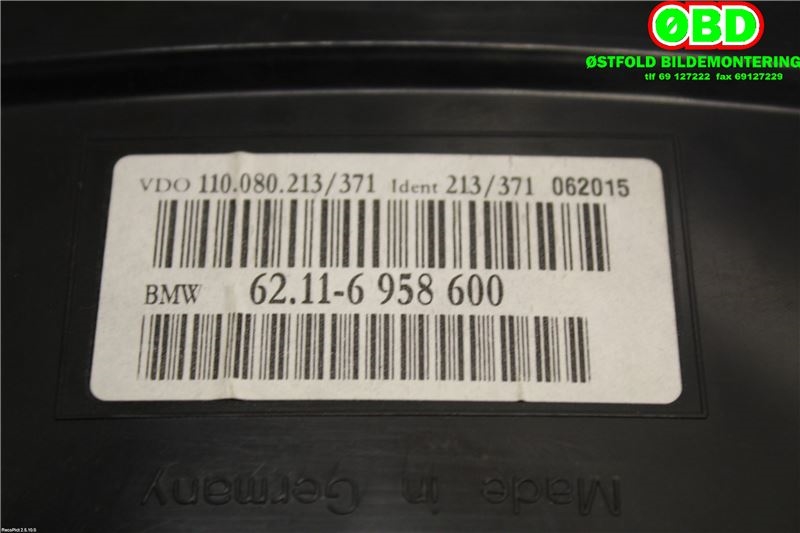 Instrumentpanel til BMW 5-Serie 2003-2010 (E60/E61) (E60/E61) (BMW|62 11 6 958 600||62116958600)