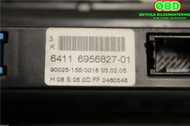 Varmeapparat betjening til BMW 5-Serie 2003-2010 (E60/E61) (E60/E61) (BMW|64 11 6 988 504||64116956827)