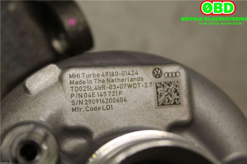 Turbo til Audi Q2 2016-->> (Audi|04E145721P|04E 145 722 G)