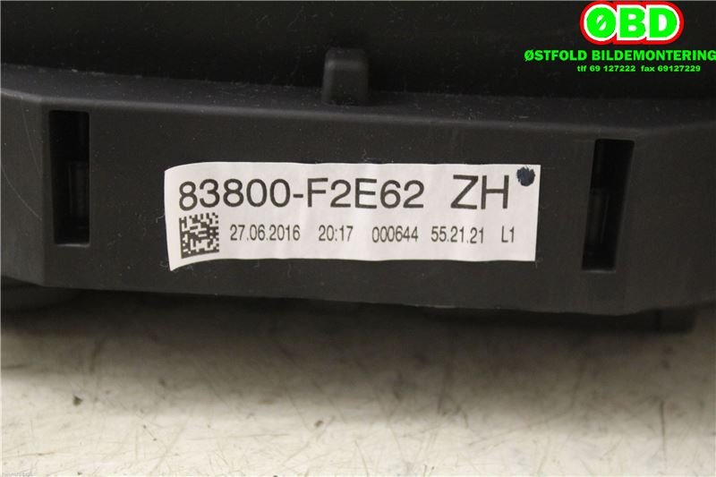 Instrumentpanel til Toyota Auris 2015-2019 (Type II, Fase 2)  (Toyota|83800F2E62|)