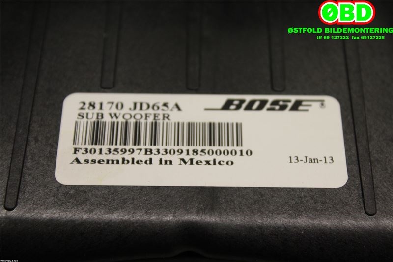 Bilstereo diverse til Nissan Qashqai 2010-2014 (Type I, Fase 2)  (NISSAN|28170JD65A|)