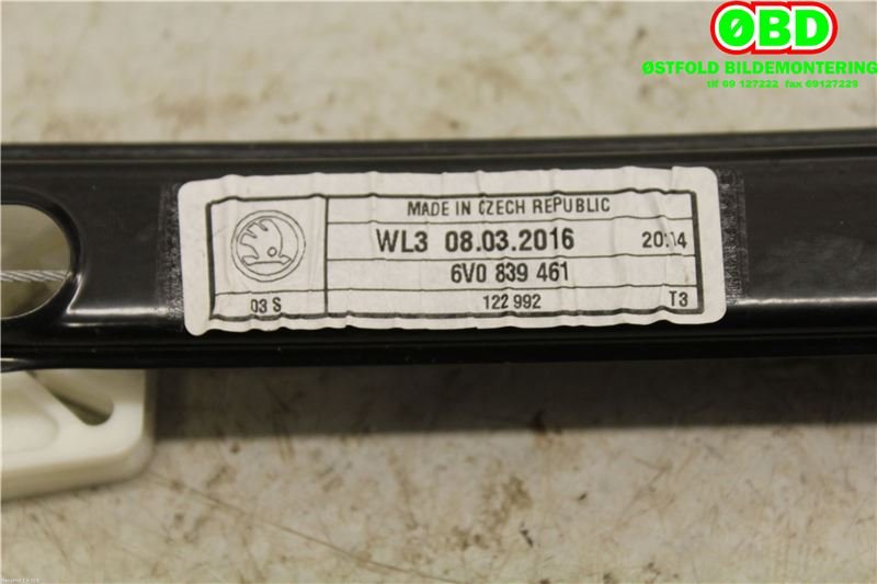 Ruteheis til Škoda Fabia 2014-2021 (Type III) (Skoda|6V0 839 461|)