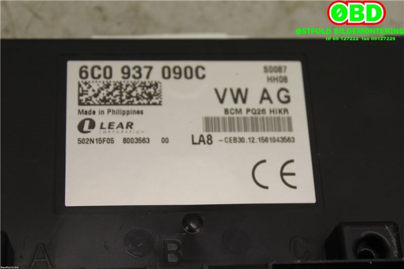 Styreenhet comfort (BCM) til Škoda Fabia 2014-2021 (Type III) (Skoda|6C0 937 090 C|6C0 937 090 E|6C0937090C)