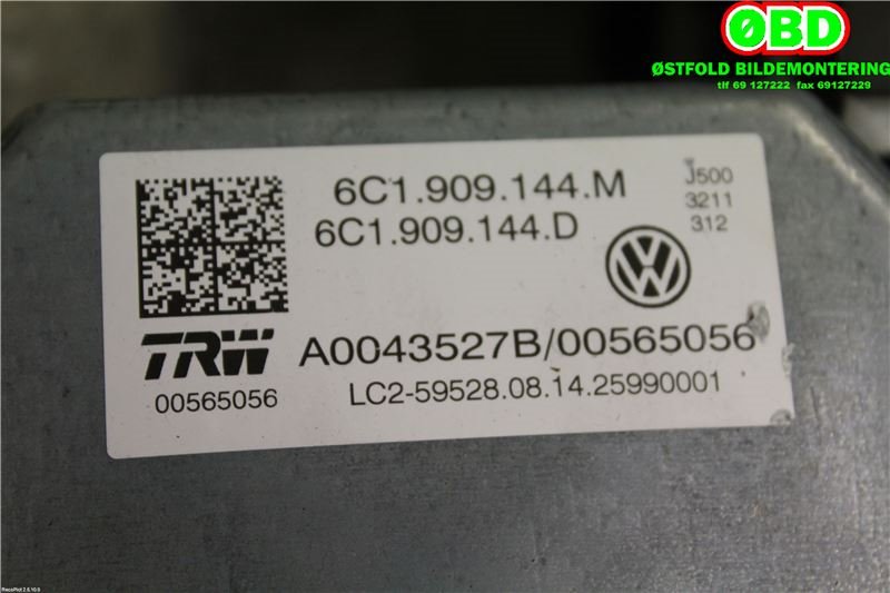Rattaksel elektrisk servo til VW Polo 2014-2017 (Type V, Fase 2)  (VOLKSWAGEN|6C1 423 510 CB||6C1423510AD)