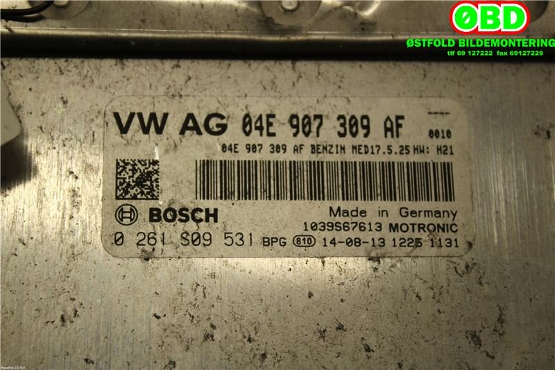 Styreenhet motor til VW Polo 2014-2017 (Type V, Fase 2)  (VOLKSWAGEN|04E 906 027 BB||04E907309AF)