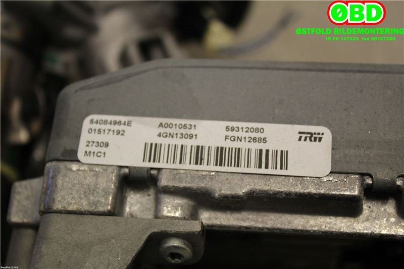 Rattaksel elektrisk servo til Mazda 2 2007-2010 (Type II, Fase 1)  (MAZDA|DF713210XN|DF713210XT|)