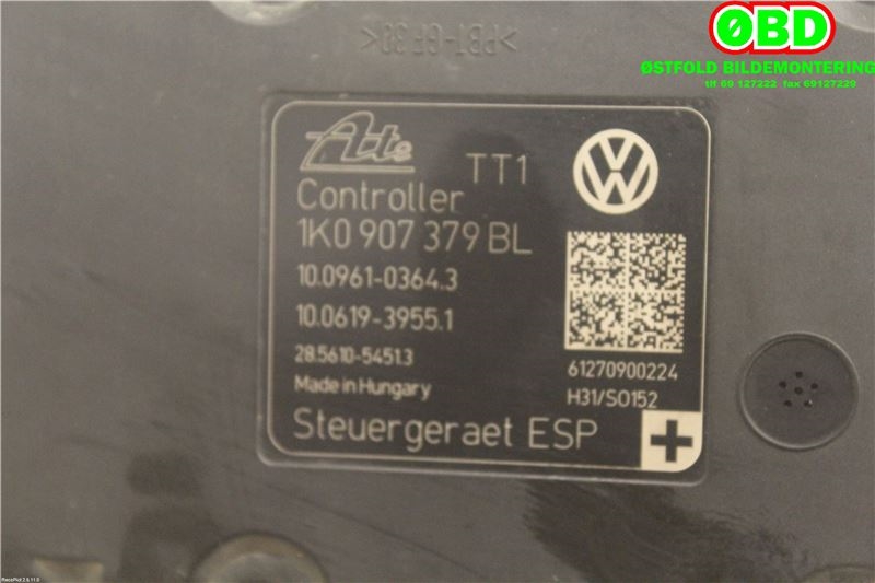 ABS sentral til VW Caddy 2010-2015 (Type III, Fase 2) (VOLKSWAGEN|1K0 614 517 DP||1K0614517DP)