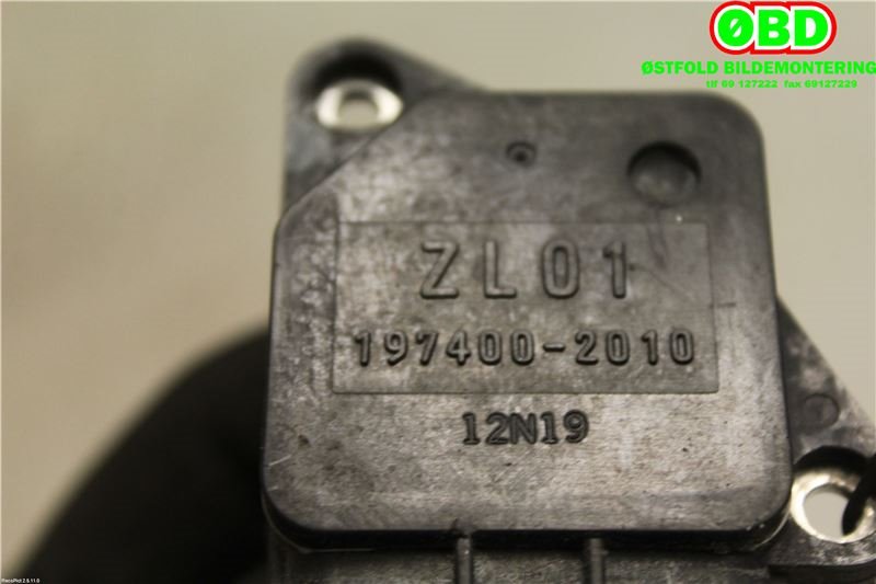 Luftmengde/luftmassemåler til Mazda 2 2011-2014 (Type II, Fase 2)  (MAZDA|ZL0113215|1974002010|)