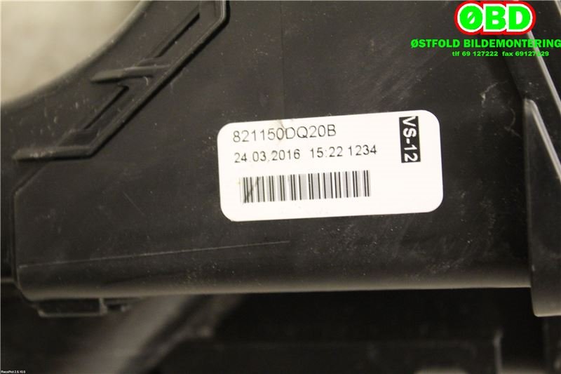 Sikringsboks til Toyota Yaris 2014-2020 (Type III, Fase 2) (TOYOTA|8274152100||821150DQ20B)