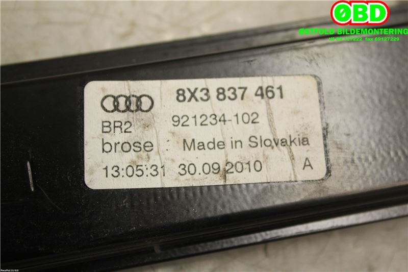 Ruteheis til Audi A1 2010-2014 (Type I, Fase 1)  (AUDI|8X3837461|)
