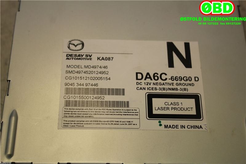 Bilstereo til Mazda CX-3 2015-2022  (MAZDA|DA6C669G0D|)