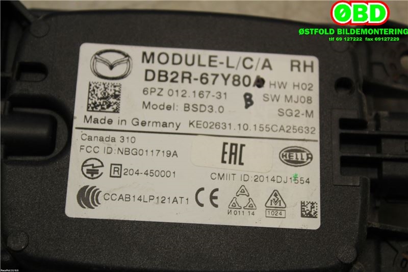 Styreenhet diverse til Mazda CX-3 2015-2022  (MAZDA|DB2R67Y80B||DB2R67Y80)