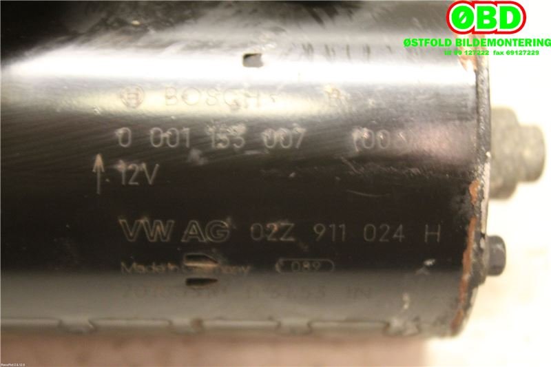 Starter diesel til VW Golf VI 2008-2012  (VOLKSWAGEN|02Z 911 024 H||02Z911024H)