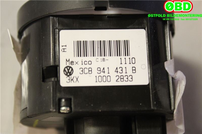 Bryter lys til VW Golf VI 2008-2012  (VOLKSWAGEN|3C8 941 431 B||3C8941431B)