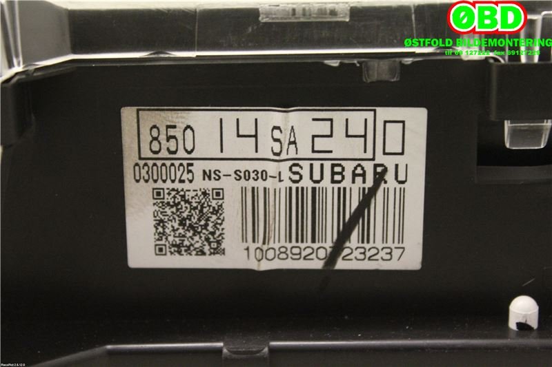 Instrumentpanel til Subaru Forester 2005-2008 (Type II, Fase 2)  (SUBARU||85014SA240)
