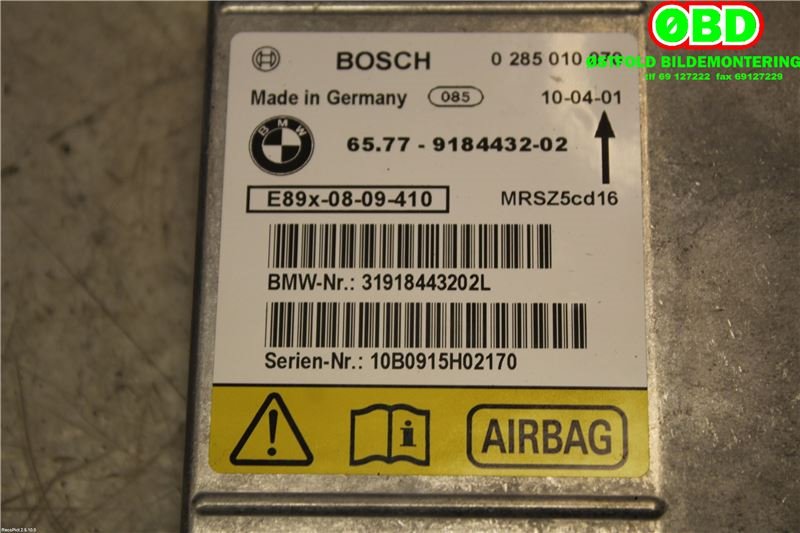 Airbag elektronikk til BMW X1 2009-2015 (E84) (E84) (BMW|65779184432|)