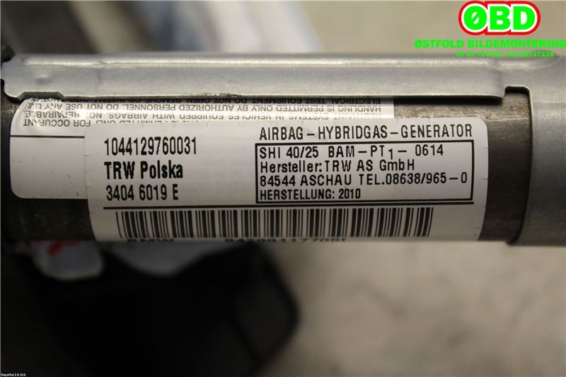 Airbag gardin venstre til BMW X1 2009-2015 (E84) (E84) (BMW|72122991177|)