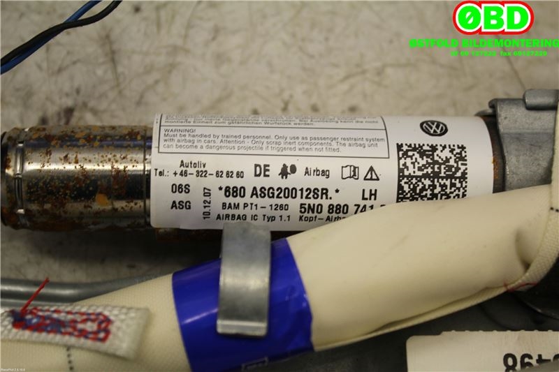 Airbag gardin venstre til VW Tiguan 2007-2011 (Type I, Fase 1) (VOLKSWAGEN|5N0 880 741 G|)
