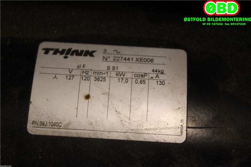 Motor elbil foran til Think City 2008-2011  (THINK|5901040C|)