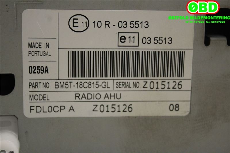 Bilstereo til Ford Focus 2011-2014 (Type III, Fase 1)  (FORD|2277319||BM5T18C815GL)
