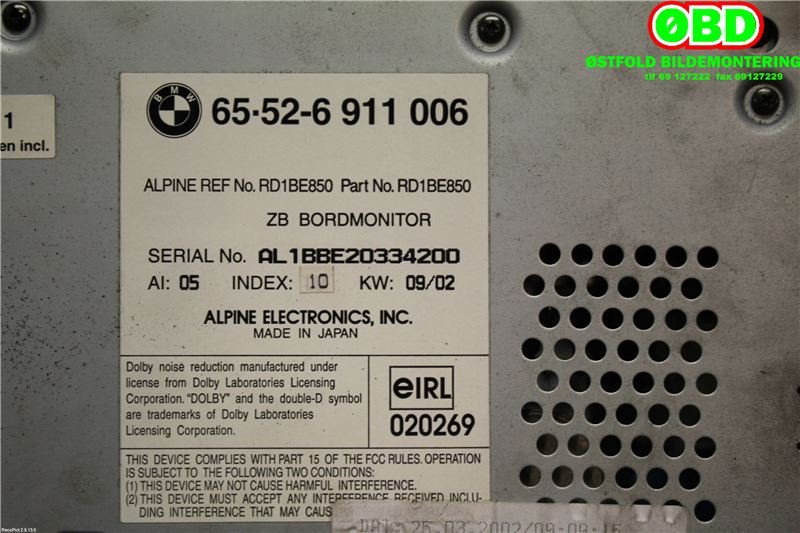 Bilstereo til BMW 3-Serie 1998-2005 (E46) (E46) (BMW|65526934411||65526911006)