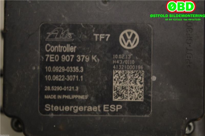 ABS sentral til VW Transporter / Caravelle 2009-2015 (Fase 2) (T5) (T5) (VOLKSWAGEN|7E0 614 517 H||7E0614517H)