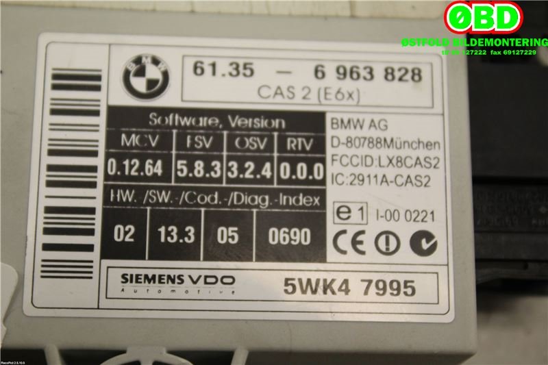 Styreenhet diverse til BMW 5-Serie 2003-2010 (E60/E61) (E60/E61) (BMW||5WK47995|61356963828)