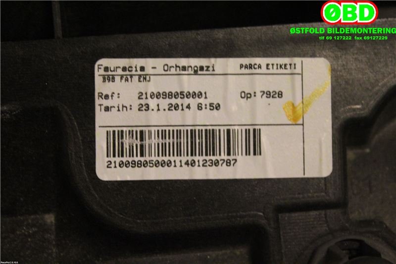 Frontplate øvre til Renault Clio 2012-2016 (Type IV, Fase 1)  (RENAULT|625003860R|)