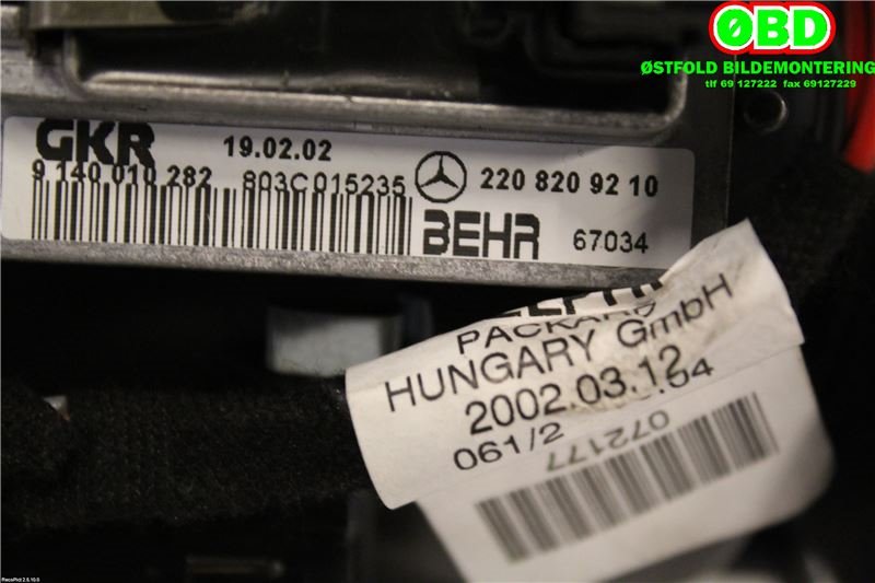 Varmeapparat motor til Mercedes ML 1997-2005 (W163) (W163) (MERCEDES|A 163 830 03 08|)