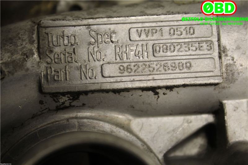 Turbo til Citroën Berlingo 2002-2008 (Type I, Fase 2) (CITROEN|0375C8||9622526980)