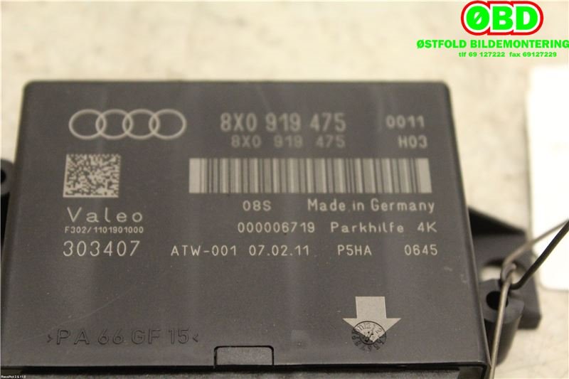 Styreenhet parkering til Audi A1 2010-2014 (Type I, Fase 1)  (AUDI|8X0919475|)