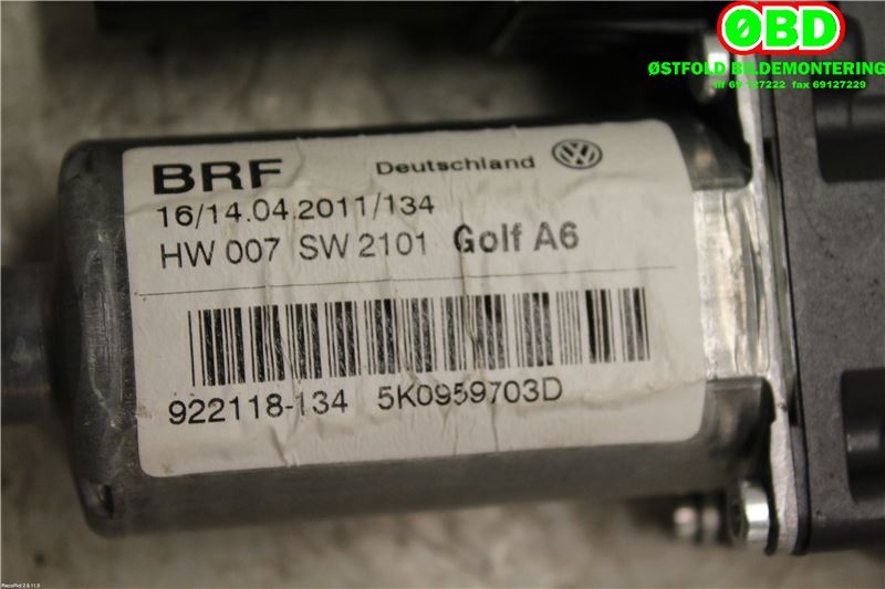 Ruteheis venstre bak til VW Golf VI 2008-2012  (VOLKSWAGEN|5K0 959 703 D||5K0959703D)