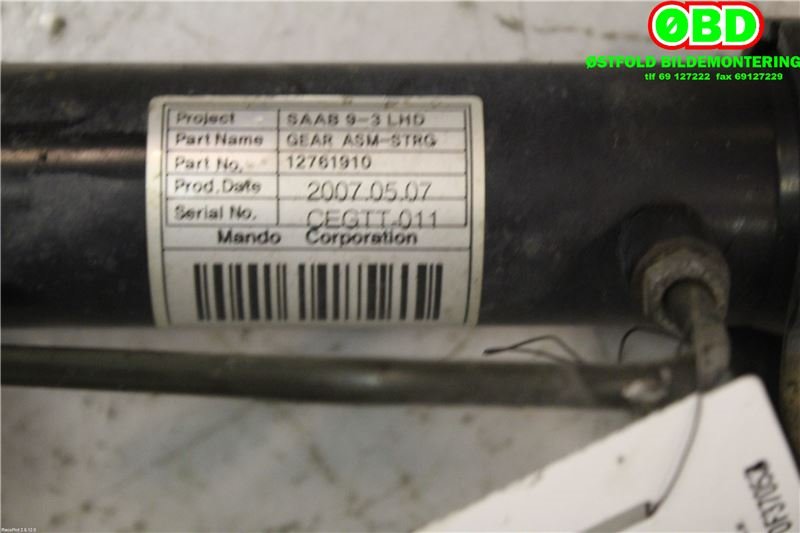 Tannstang til Saab 9-3 2008-2011 (Type II, Fase 2) (SAAB||12761910)
