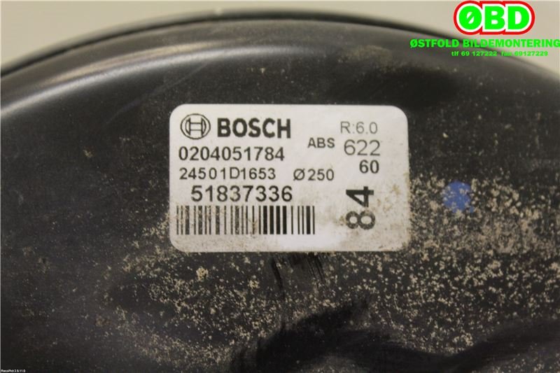 Bremsekraft-forsterker til Fiat Fiorino 1988-2000  (FIAT||0204051784|24501D1653)