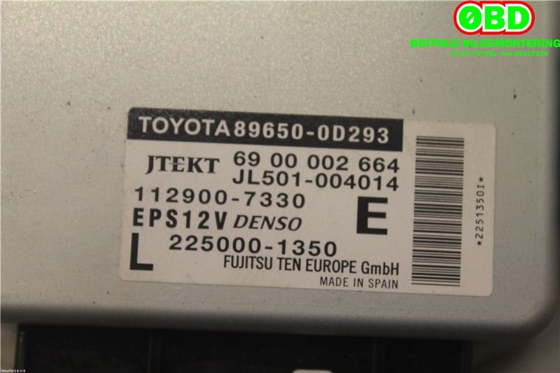 Styreenhet servo til Toyota Yaris 2012-2014 (Type III, Fase 1) (TOYOTA|896500D293|)