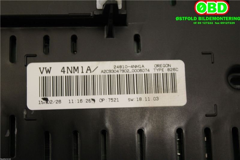 Instrumentpanel til Nissan Leaf 2011-2017 (Type I) (NISSAN|248104NM1A|)