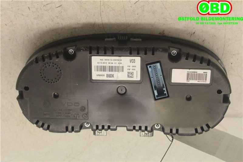 Instrumentpanel til VW Polo 2009-2014 (Type V, Fase 1)  (VOLKSWAGEN|6R0 920 860 K||6R0920860K)