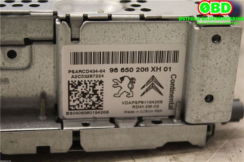 Bilstereo til Peugeot 308 2007-2011 (Type I, Fase 1)  (PEUGEOT|16077681XH||96650206XH)