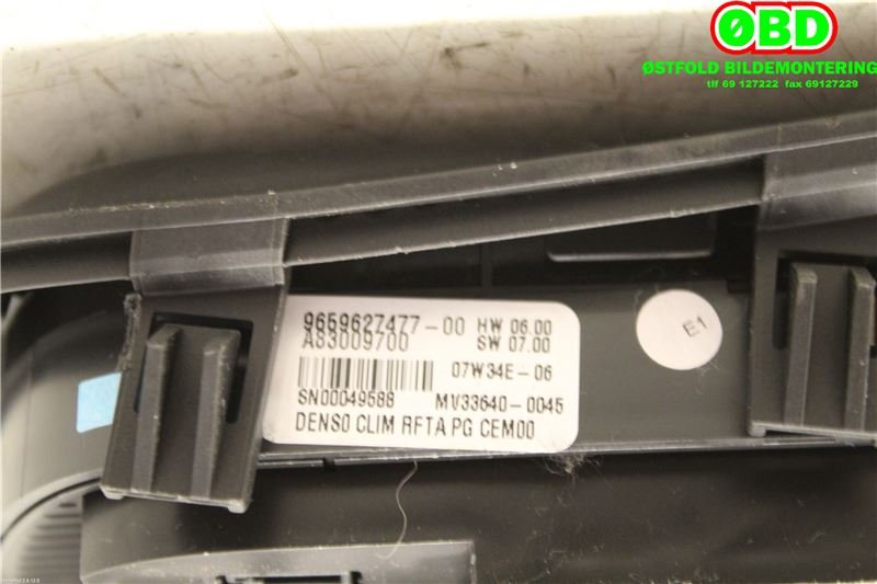Varmeapparat betjening til Citroën C4, Picasso 2006-2013 (Type I) (CITROEN|6451WV|9659627477)