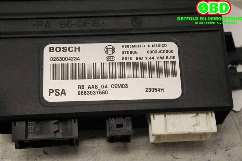 Styreenhet parkering til Citroën C4, Picasso 2006-2013 (Type I)  (CITROEN||9663937580)