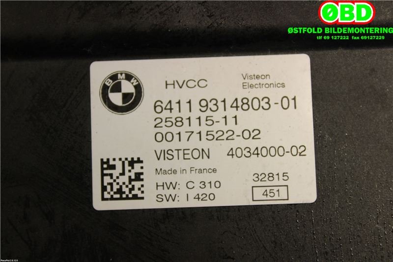 Styreenhet diverse til BMW i3 2013-2022  (BMW i3|64119314803|)